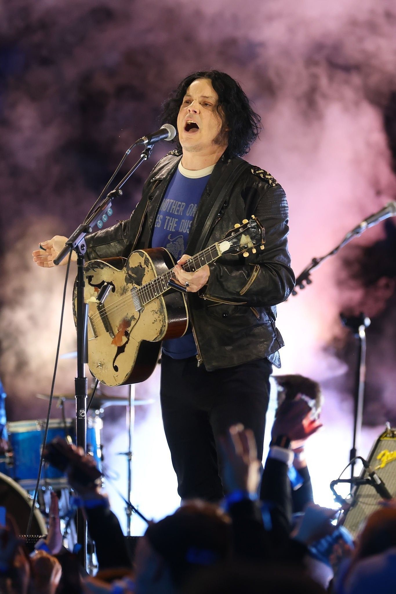 Jack White Black Leather Biker Jacket Halftime Performance Outfit Breakdown